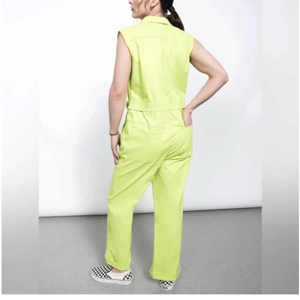 Wildfang Neon Green Sleeveless Jumpsuit - Picture 2 of 5